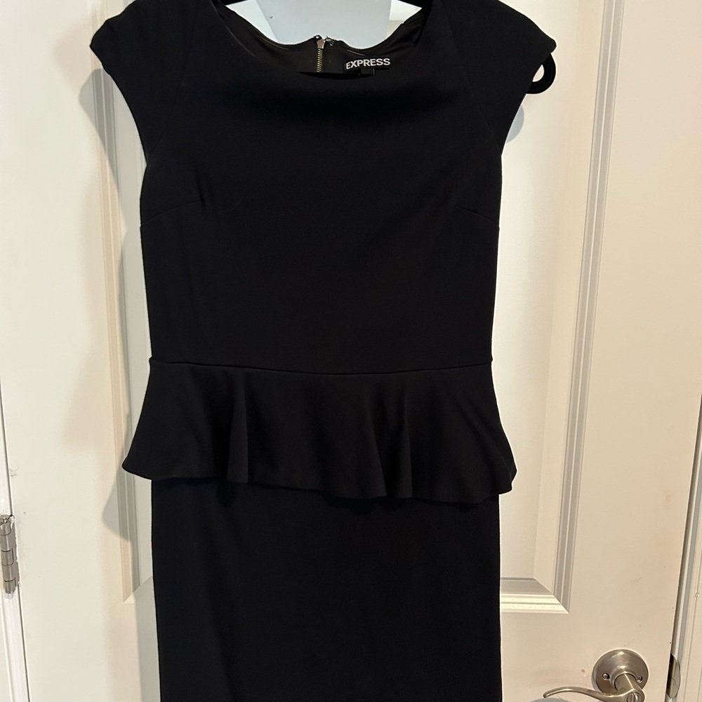 Express Black Peplum Sheath Mini Dress